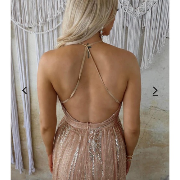 Rose Gold Sequin Maxi Gown, NWT - Picture 6 of 8
